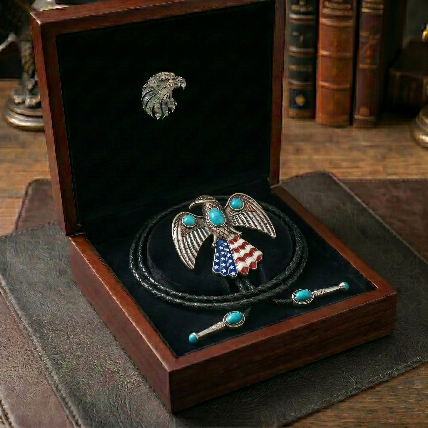 🦅 The Stars & Stripes Eagle Bolo Tie