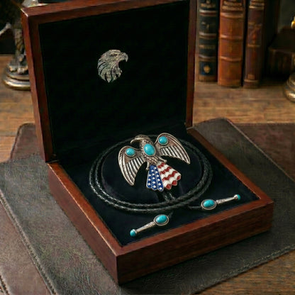 🦅 The Stars & Stripes Eagle Bolo Tie