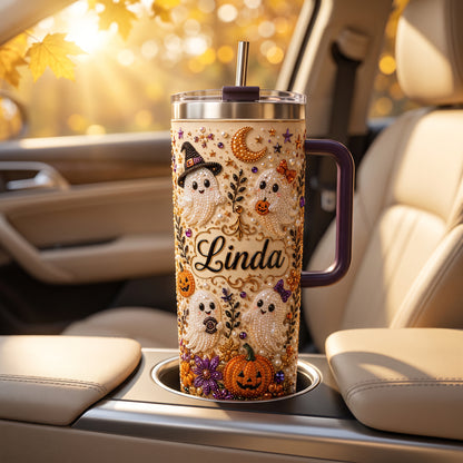 Personalized Halloween Ghost Pearl Tumbler