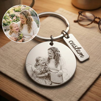 🔑Personalized Photo Engraved Stainless Steel Keyring