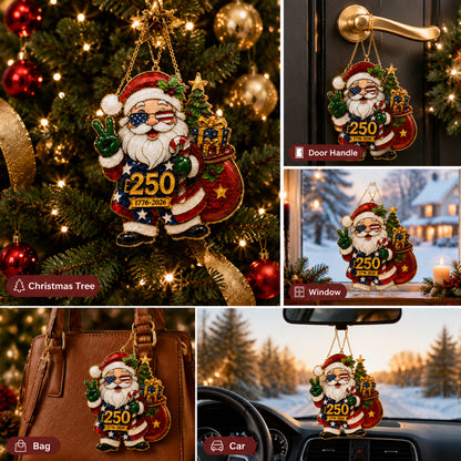 🇺🇸 Patriotic Santa 250th Anniversary Ornament (1776–2026)