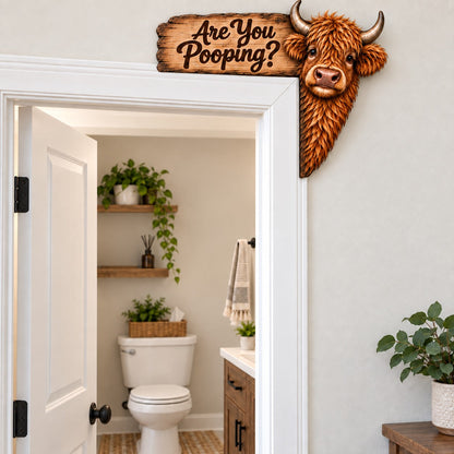 🐮Last Day 50% OFF - Funny Highland Cow Door Topper
