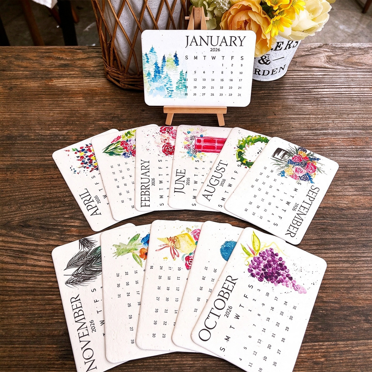 🌱 2027 Seed Paper Calendar – Grow a Garden Month by Month, A Gift of Hope & Sustainability