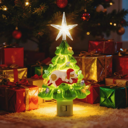 🎄Sleeping Dog Christmas Tree Night Light