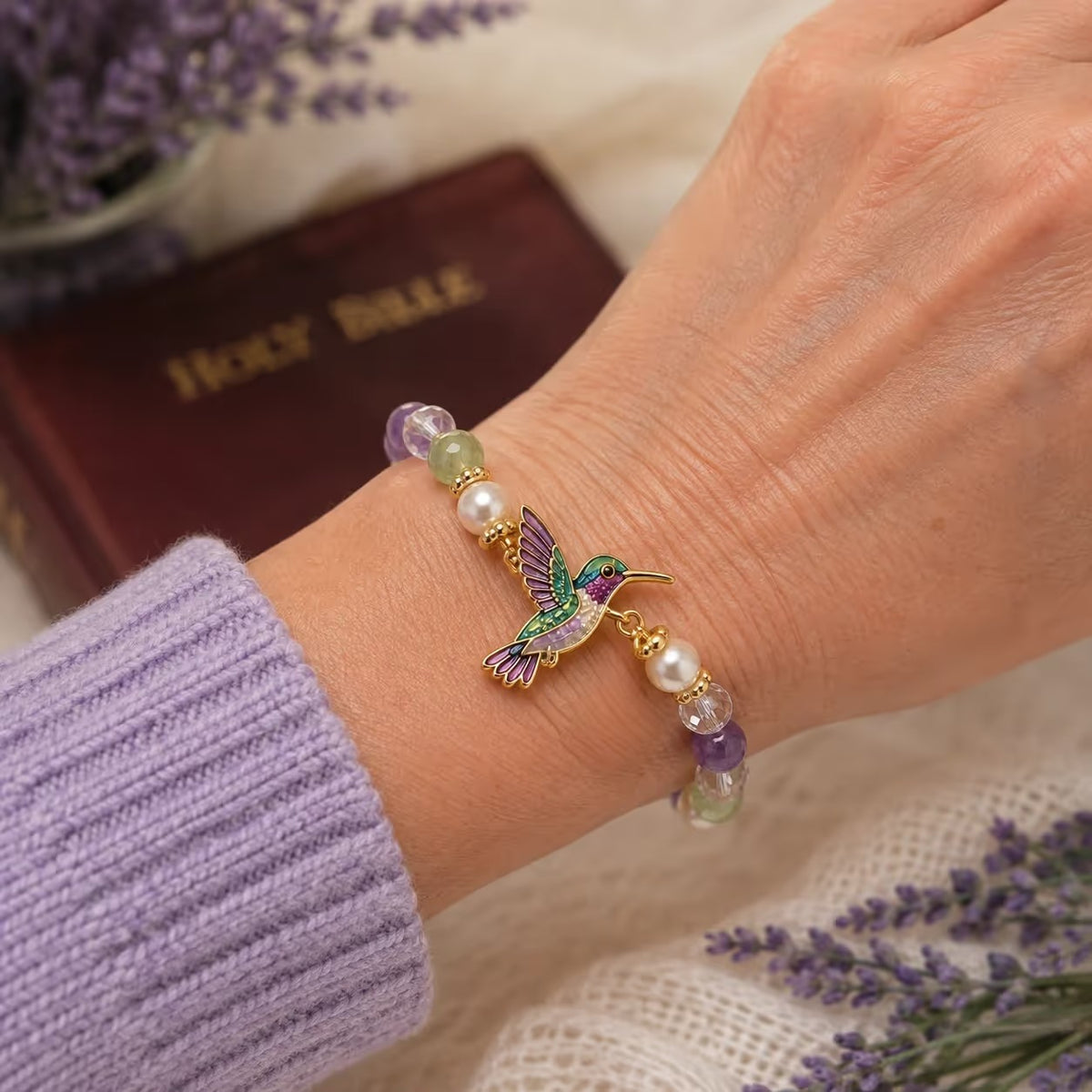 ✝️ Psalm 46:10 Faith Bracelet | Limited Edition 2026 Christian Jewelry with 7 Meaningful Nature Symbols, Gemstone-Style Beads & Scripture Gift Box