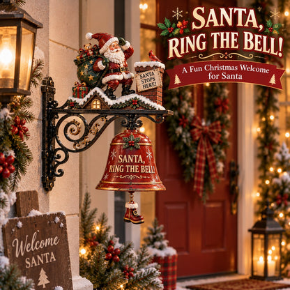 🎅 Santa, Ring the Bell! Christmas Door Bell – Festive Wall-Mount Welcome Decor