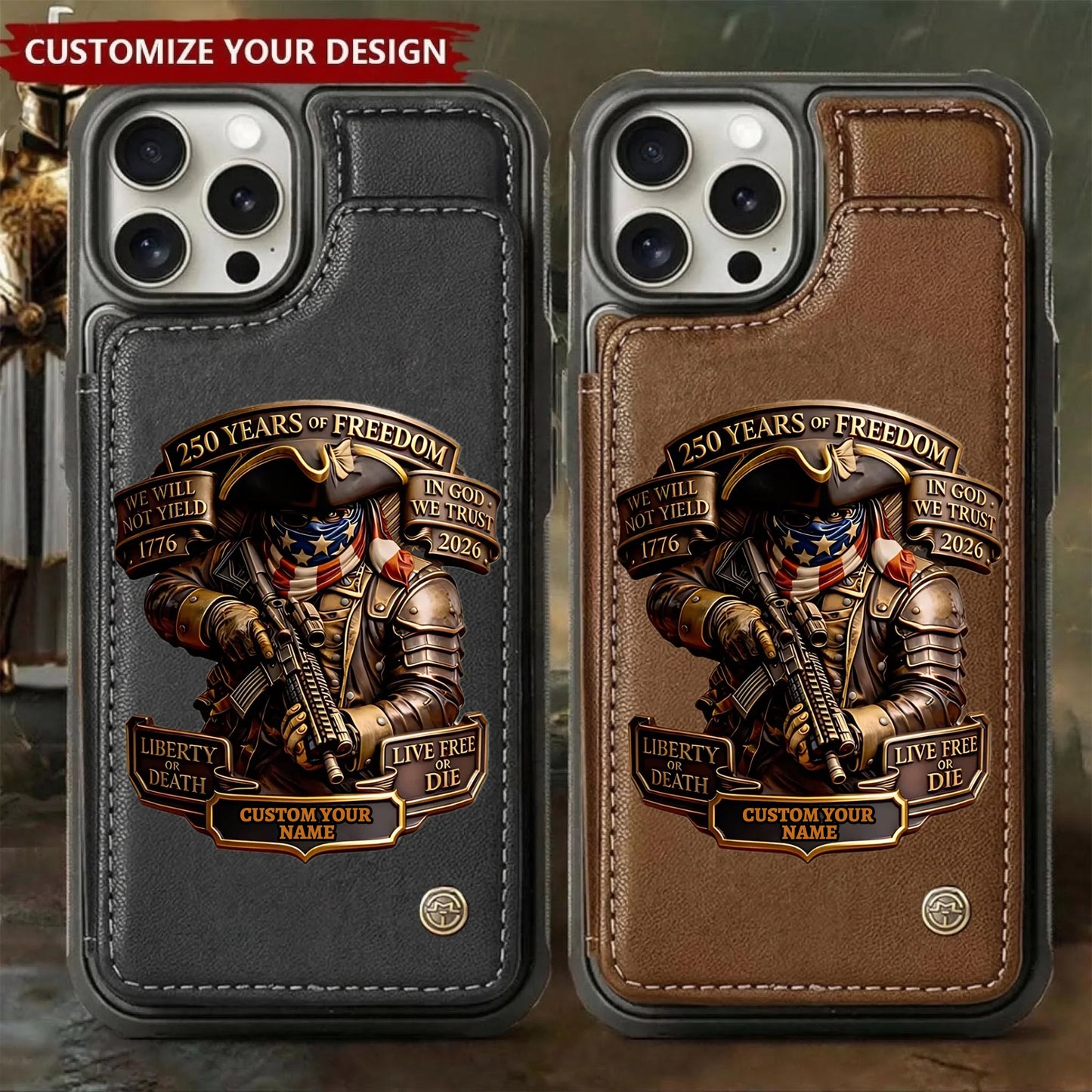 Live Free Tribute 250 Years Wallet Phone Case - Personalized Gift For Patriots