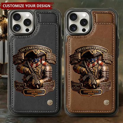 Live Free Tribute 250 Years Wallet Phone Case - Personalized Gift For Patriots
