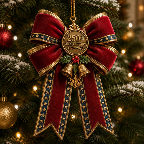 250th Anniversary Bow Christmas Tree Ornament