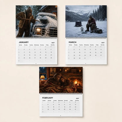 🦶 Bigfoot’s 2027 Wall Desk Calendar – Big Adventures. Good Vibes. Stay Wild.