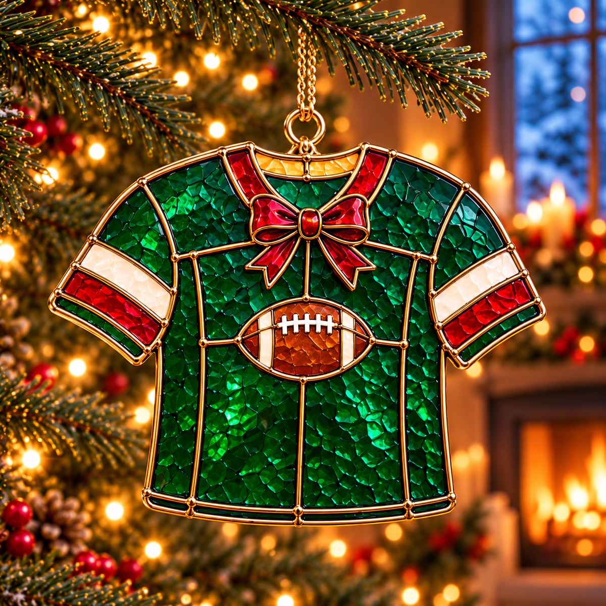 🎄 2026 Christmas Football Ornaments – Set of 6 Festive Football Holiday Keepsakes
