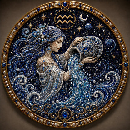 🌙♈ 12 Zodiac Signs Pearl Art Kit