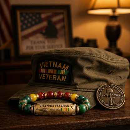 🎖️-Vietnam Veteran Tribute Beaded Bracelet with Giftbox