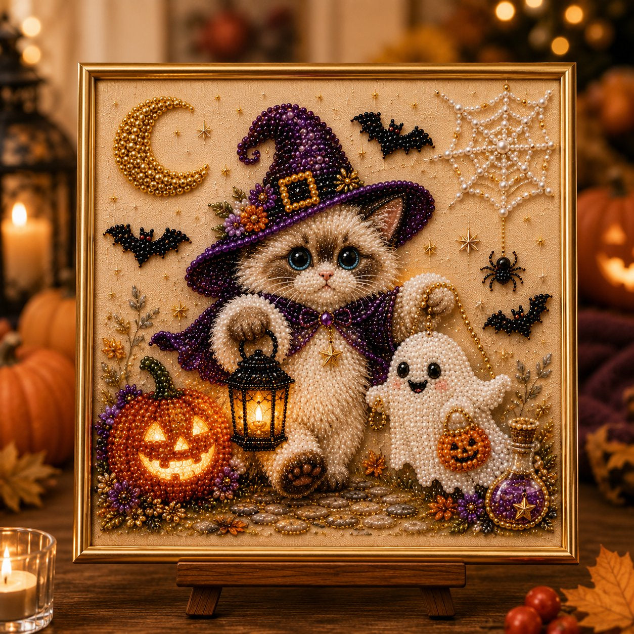 🎃DIY Halloween Cat Pearl Bead Painting Kit