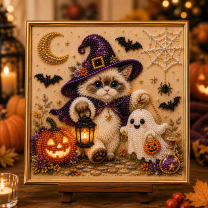 🎃DIY Halloween Cat Pearl Bead Painting Kit