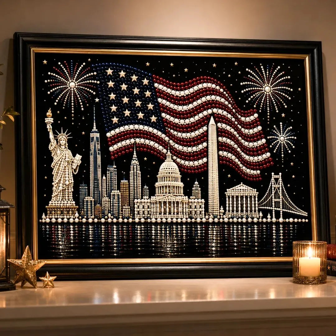 🦅🇺🇸 America 250th Anniversary Pearl Art Kit-DIY Patriotic Keepsake 1776-2026