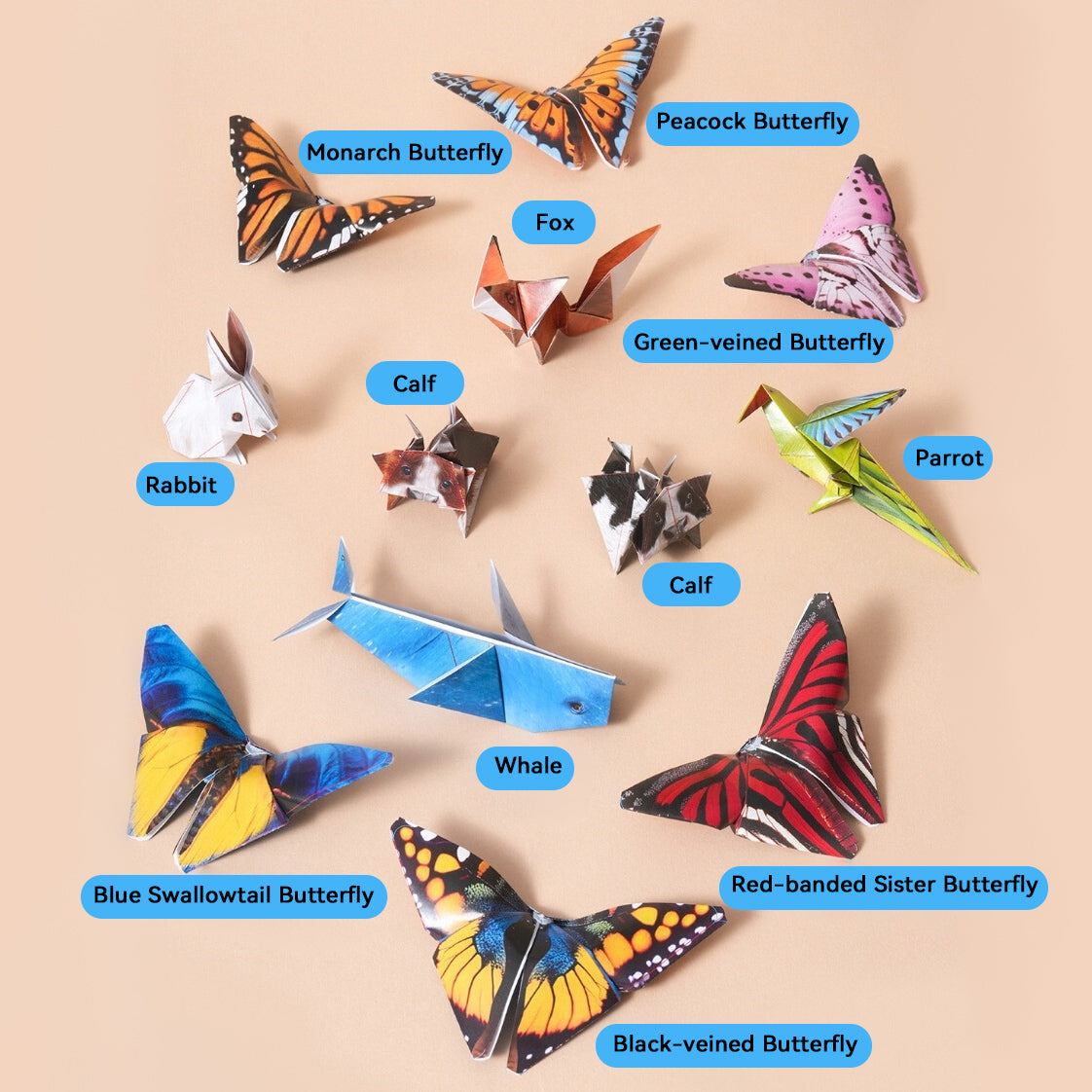 🐾 DIY Animal Origami Kit--3 Themes & 50 Sheets
