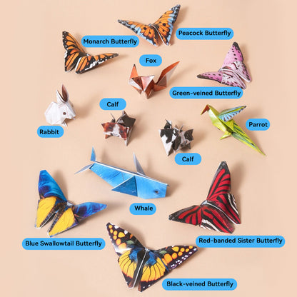 🐾 DIY Animal Origami Kit--3 Themes & 50 Sheets
