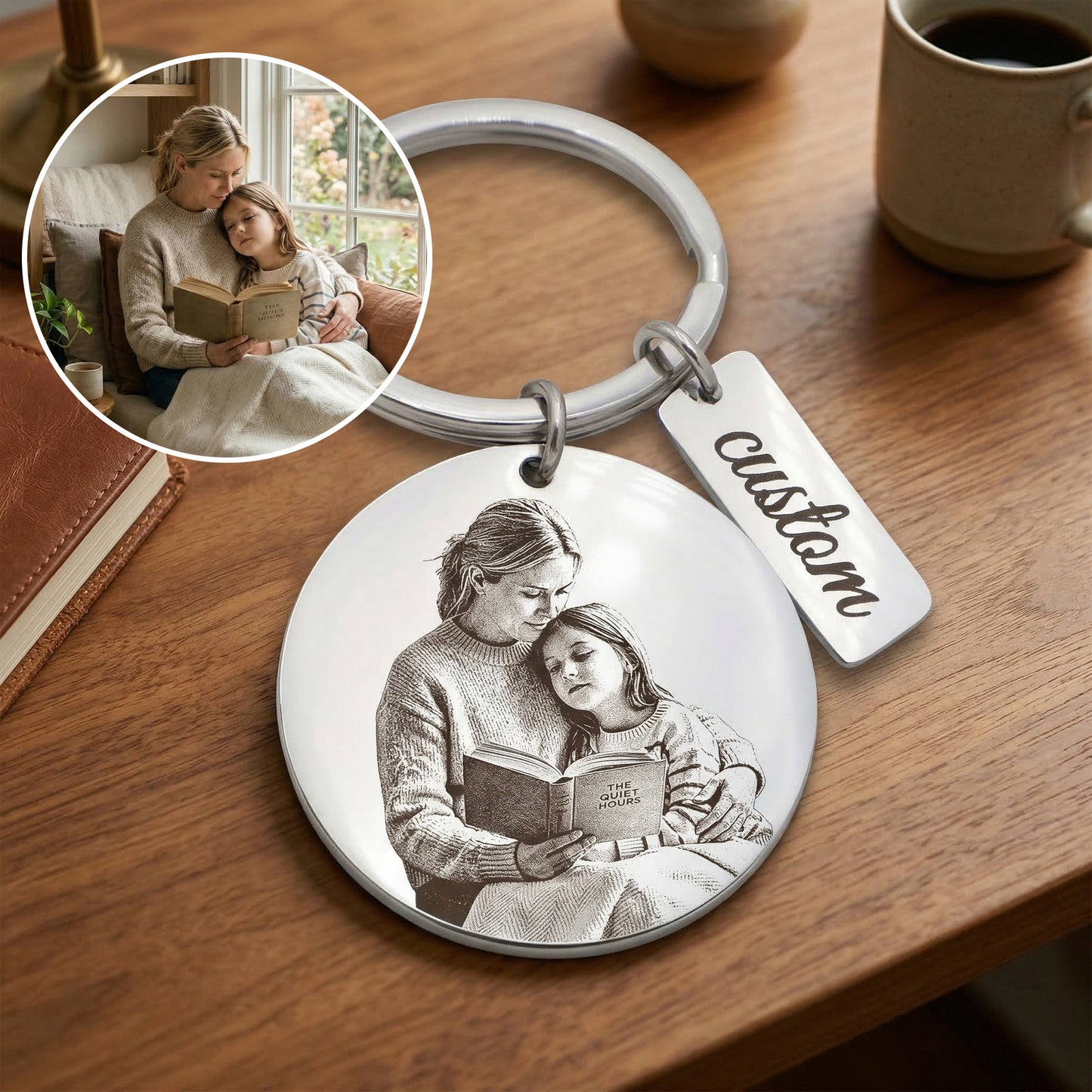 🔑Personalized Photo Engraved Stainless Steel Keyring