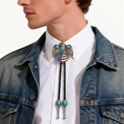 🦅 The Stars & Stripes Eagle Bolo Tie