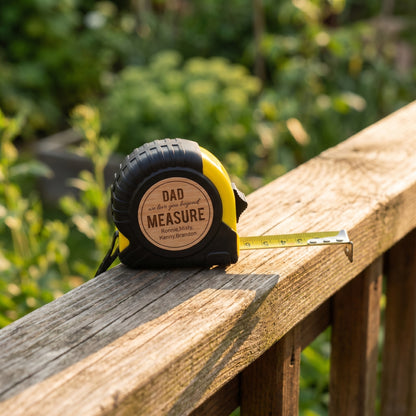 🛠️ Personalized Wooden Tape Measure – “No One Measures Up to You, Dad”
