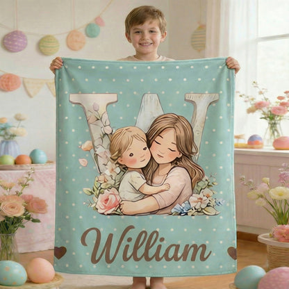 Personalized Mother & Child Alphabet Blanket – A Cozy, Custom Gift for Baby’s First Moments