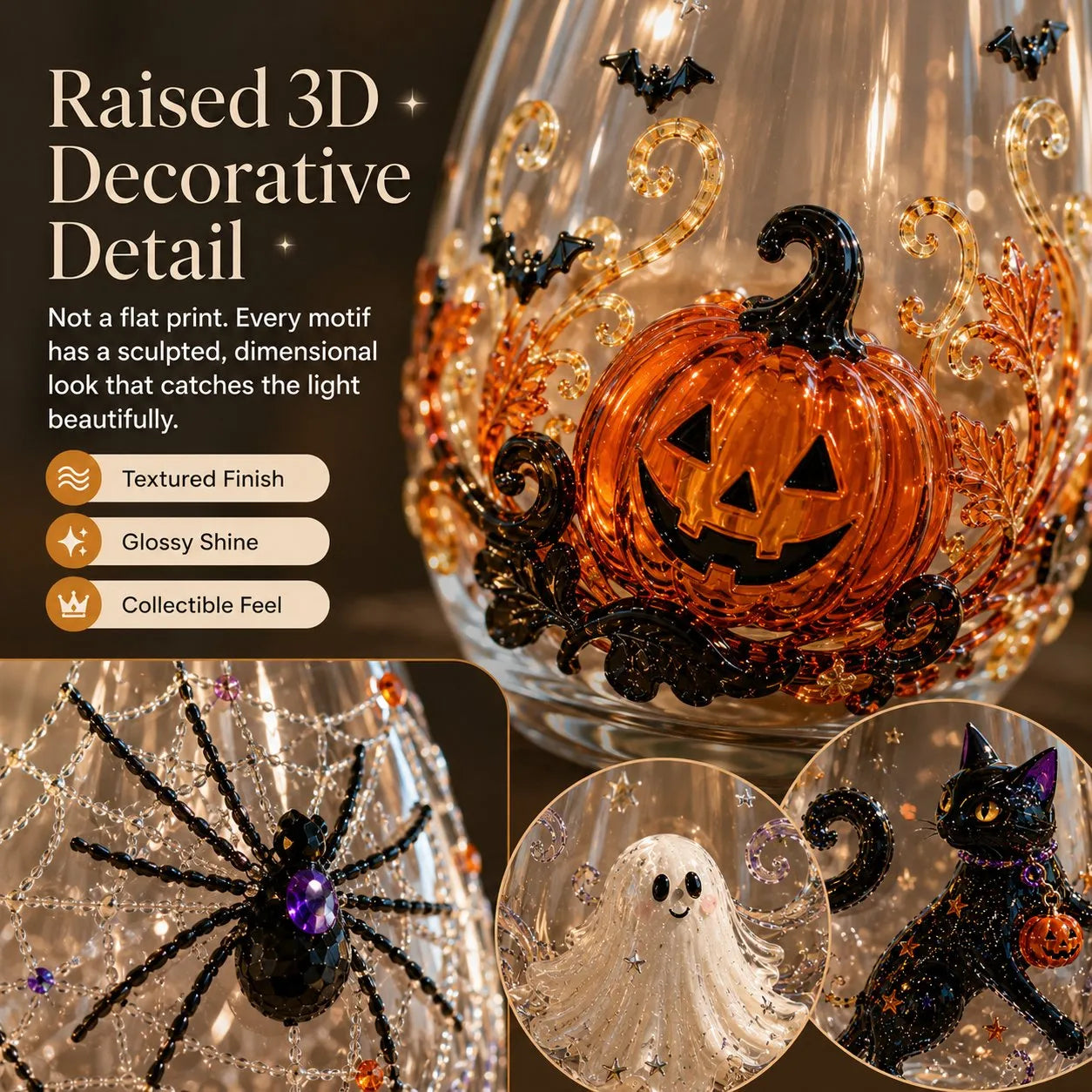 🎃 3D Halloween Artisan Glassware Collection - For Magical Halloween Sips