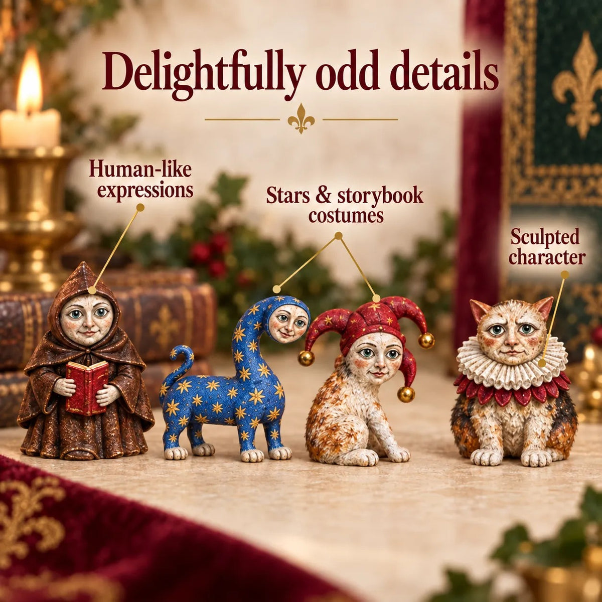 🐱 24 Days of Ugly Medieval Cats Advent Calendar – Bizarre Feline Blind Box Figures