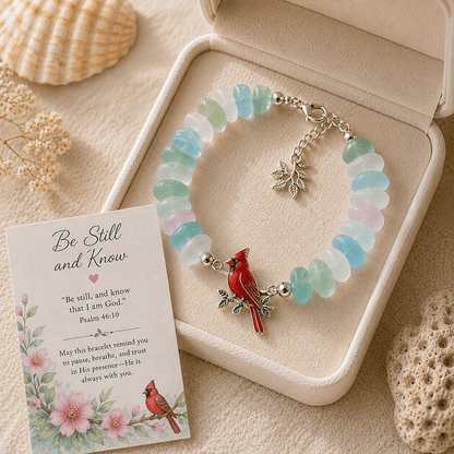 🌊🐢 Sea Glass Blessing Bracelet
