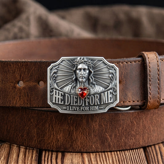✝️ He Died for Me Belt Buckle – Wear Your Redemption on Your Waist.