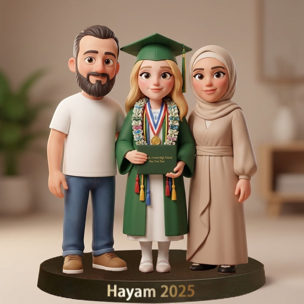 Personalized Photo Cartoon Style Desk Decor - Gift For Couple, Wife, Husband, Boyfriend, Girlfriend, Family, Pet