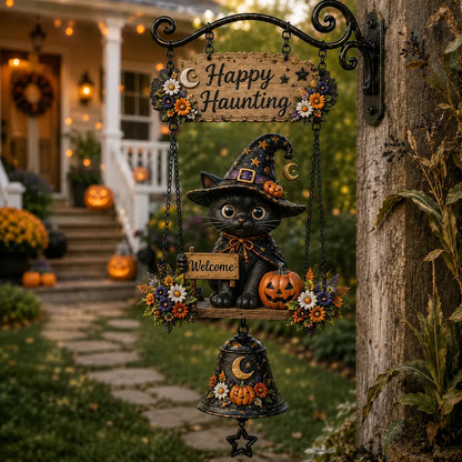 🔔Halloween Hanging Welcome Sign With Bell
