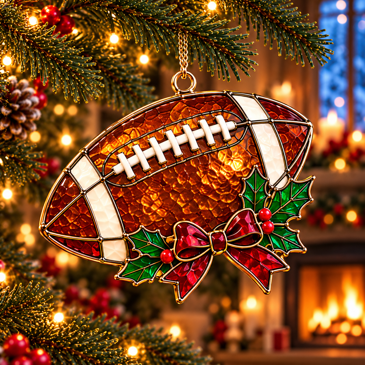 🎄 2026 Christmas Football Ornaments – Set of 6 Festive Football Holiday Keepsakes
