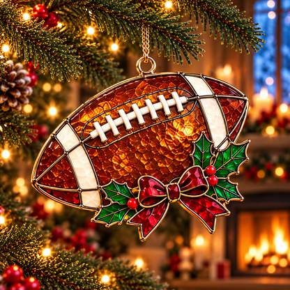 🎄 2026 Christmas Football Ornaments – Set of 6 Festive Football Holiday Keepsakes