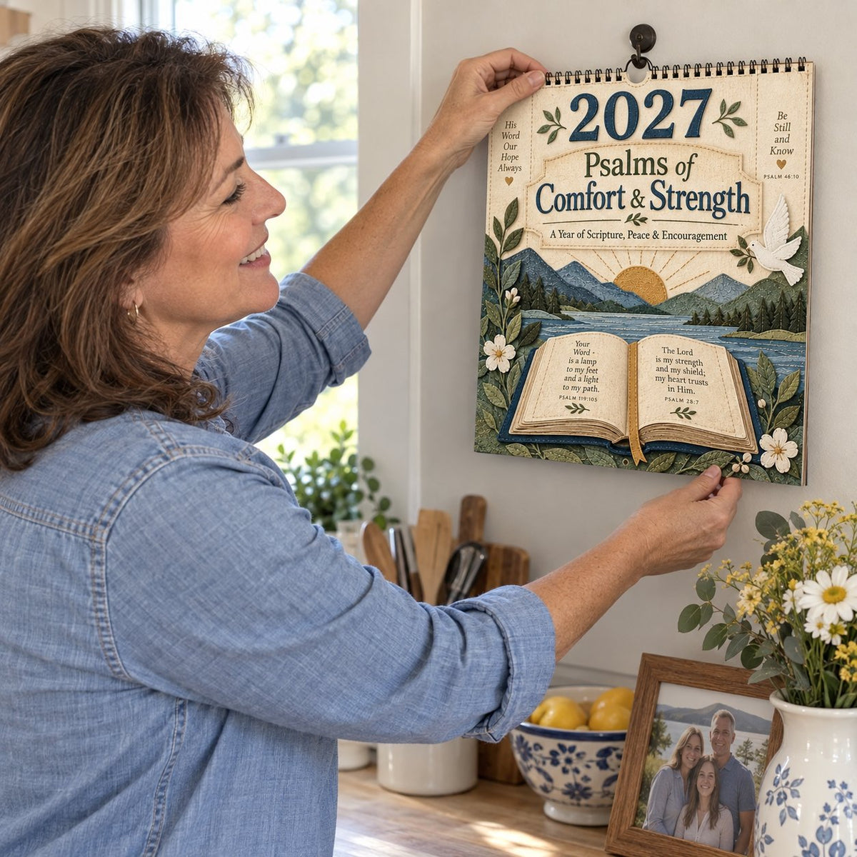 2027 Psalms of Comfort Strength Wall Calendar –  Year of Scripture, Peace & Encouragement
