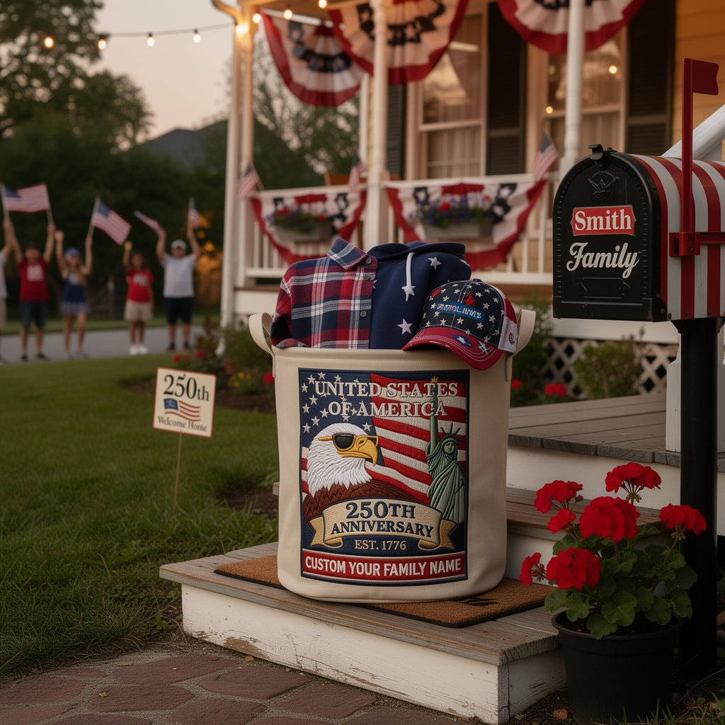 🧺 Vintage-Style Customized Laundry Basket – 250th Anniversary Edition