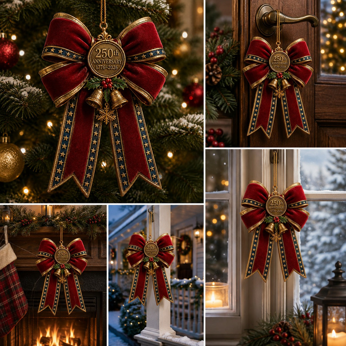 250th Anniversary Bow Christmas Tree Ornament