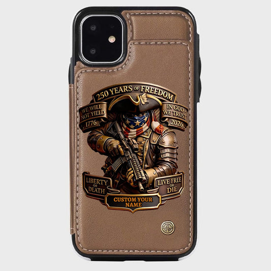Live Free Tribute 250 Years Wallet Phone Case - Personalized Gift For Patriots