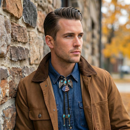 🦅 The Stars & Stripes Eagle Bolo Tie