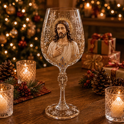 🎅 2026 Christmas Gift 50% Off – Faith & Grace 3D Christian Wine Glass Set