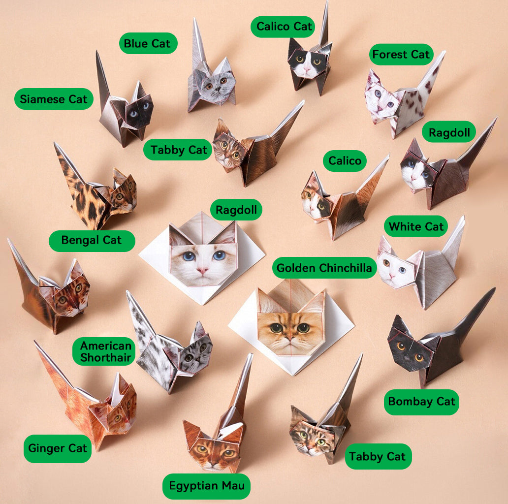 🐾 DIY Animal Origami Kit--3 Themes & 50 Sheets