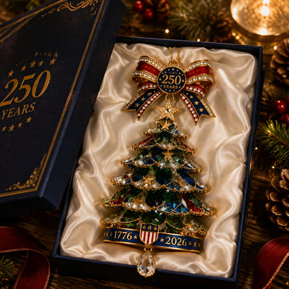🎄250th Anniversary Jeweled Christmas Tree Ornament (1776–2026)