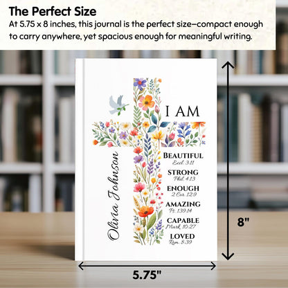 Personalized Easter Notebook: Floral Cross Journal with Custom Name, Easter gift for kids, Easter basket stuffer