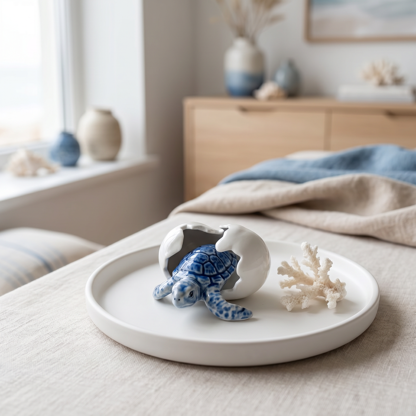 🐢 Newborn Journey: Handcrafted Ceramic Baby Sea Turtle Figurines
