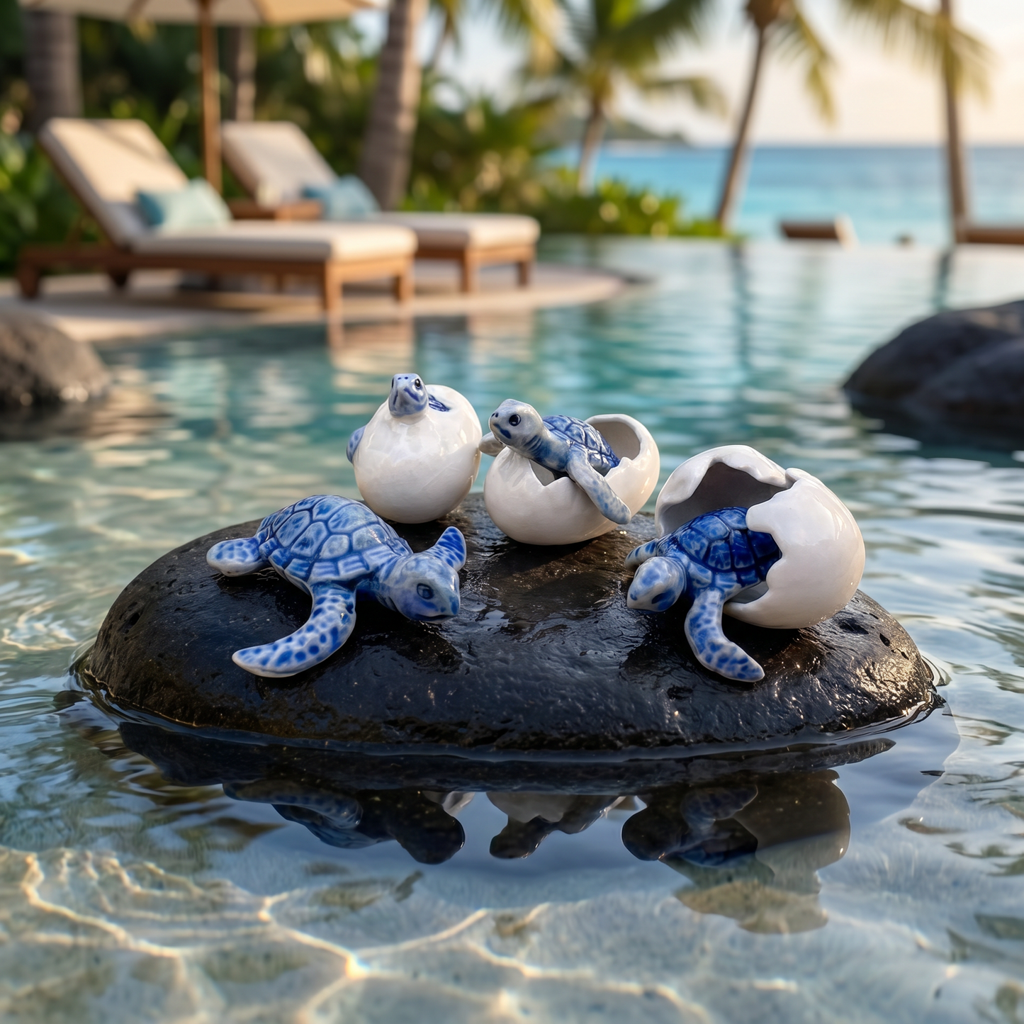 🐢 Newborn Journey: Handcrafted Ceramic Baby Sea Turtle Figurines