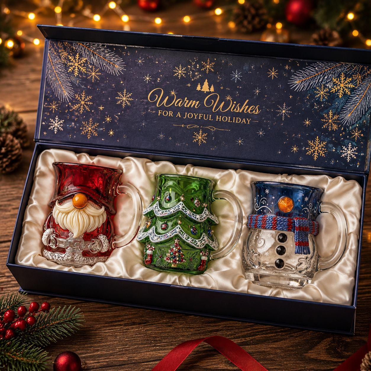 🎄✨ Christmas Character Glass Mug Collection