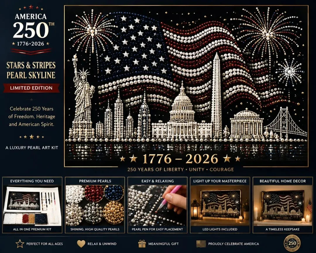 🦅🇺🇸 America 250th Anniversary Pearl Art Kit-DIY Patriotic Keepsake 1776-2026