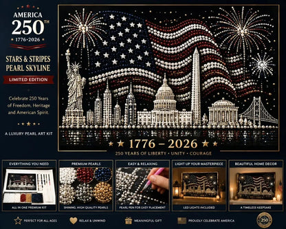 🦅🇺🇸 America 250th Anniversary Pearl Art Kit-DIY Patriotic Keepsake 1776-2026