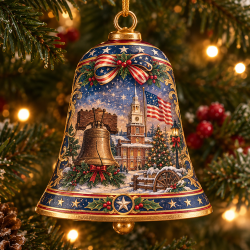🔔🇺🇸 Freedom Bell Christmas Ornament – A Timeless Tribute to American Heritage