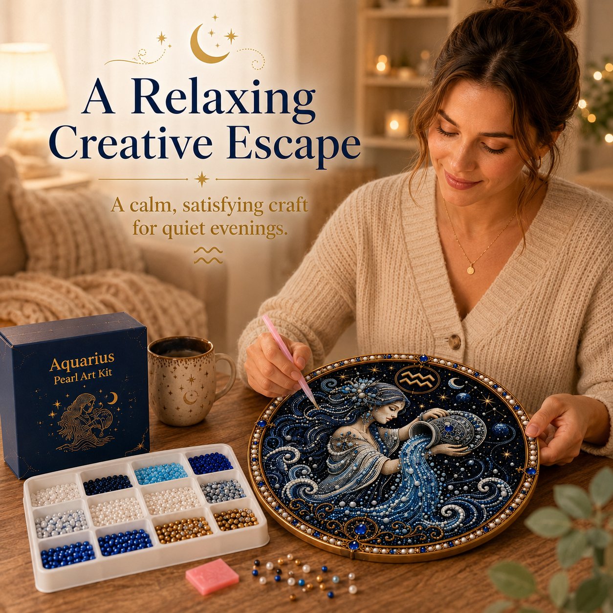 🌙♈ 12 Zodiac Signs Pearl Art Kit